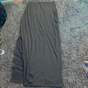 grey maxi skirt